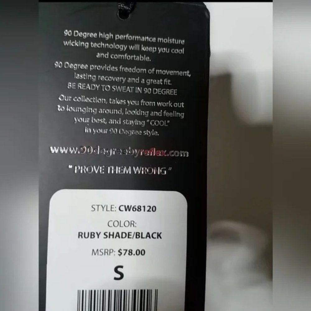 90 Degree BY Reflex Ruby Shade Burgundy Black Colorblock High Waist Leggings S - Picture 10 of 12